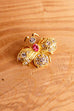 VTG Brosche goldener Käfer mit Strass
