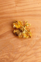 VTG Brosche goldener Käfer mit Strass