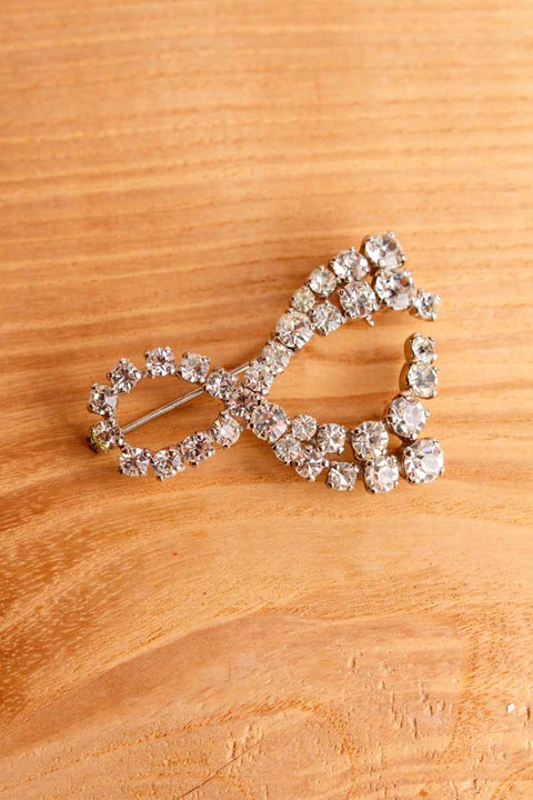 Vintage Strass Brosche Schleife