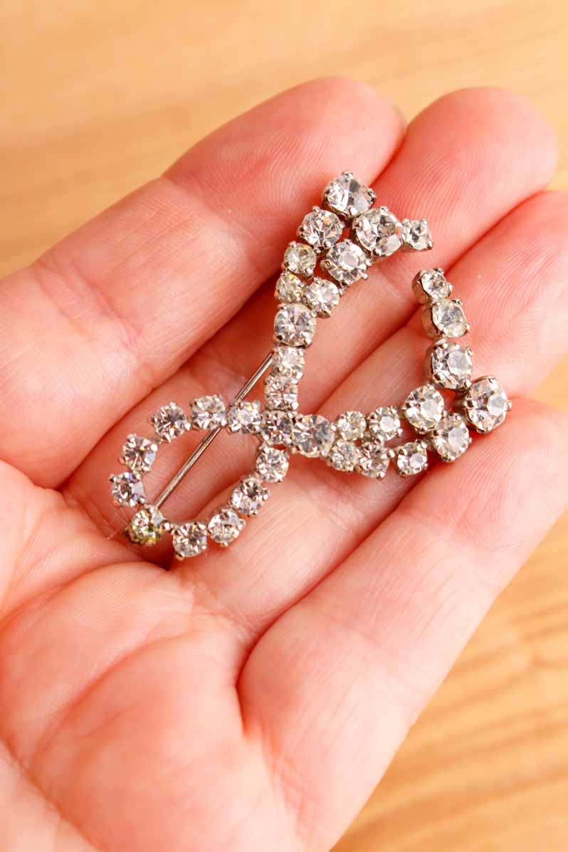 Vintage Strass Brosche Schleife