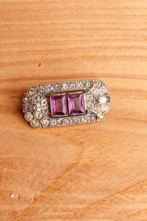 Vintage Strass Brosche Art Deco