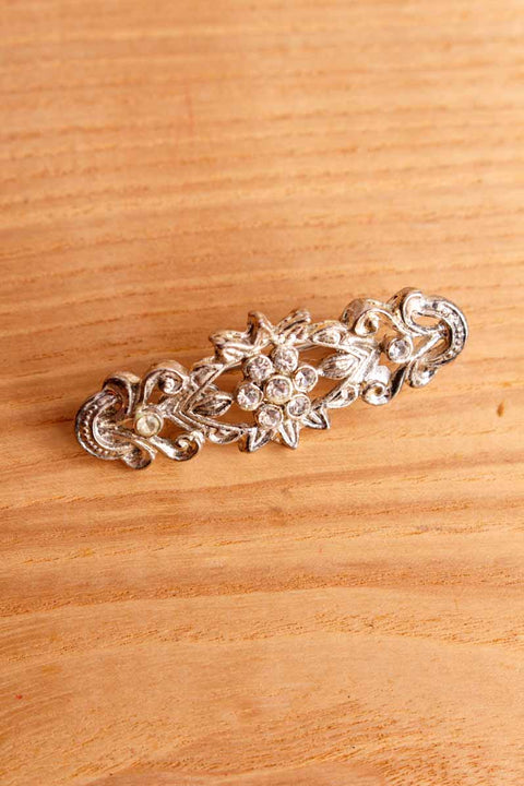 Vintage Strass Brosche silber