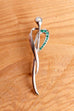 Vintage Strass Brosche silber Engel