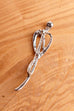 Vintage Strass Brosche silber Engel