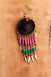 Boho Ohrhänger Peru silber+lila Keramik