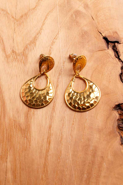 Boho Ohrhänger gold mit Struktur