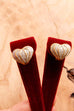 80s Ohrclips goldenes Herz mit Glitzer