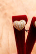 80s Ohrclips goldenes Herz mit Glitzer