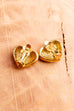 80s Ohrclips goldenes Herz mit Glitzer