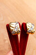 80er Jahre Ohrclips gold mit Glitzer
