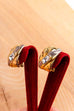 80er Jahre Ohrclips gold mit Glitzer