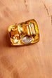 80er Jahre Ohrclips gold mit Glitzer
