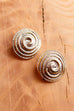 80s Ohrclips silber-gold Swirls