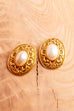 elegante 80s Ohrclips gold mit Perle