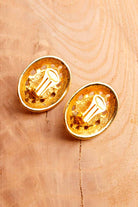 elegante 80s Ohrclips gold mit Perle