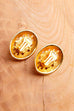 elegante 80s Ohrclips gold mit Perle