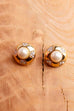 80s Ohrclips gold mit Glitzer und Perle