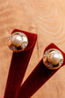 80s Ohrclips gold mit Glitzer und Perle