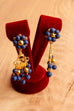 70s Ohrclips Ohrhänger blau gold