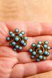 60s Ohrclips blau türkis Wirbel