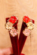 60s Ohrclips gold Blumen