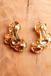 60s Ohrclips gold Blumen