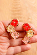 60s Ohrclips gold Blumen