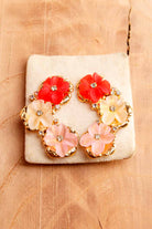 60s Ohrclips gold Blumen