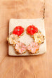60s Ohrclips gold Blumen
