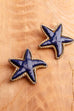 60s Ohrclips blau Seesterne