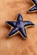 60s Ohrclips blau Seesterne