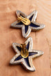 60s Ohrclips blau Seesterne