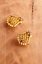 80s Ohrclips gold + Glitzer