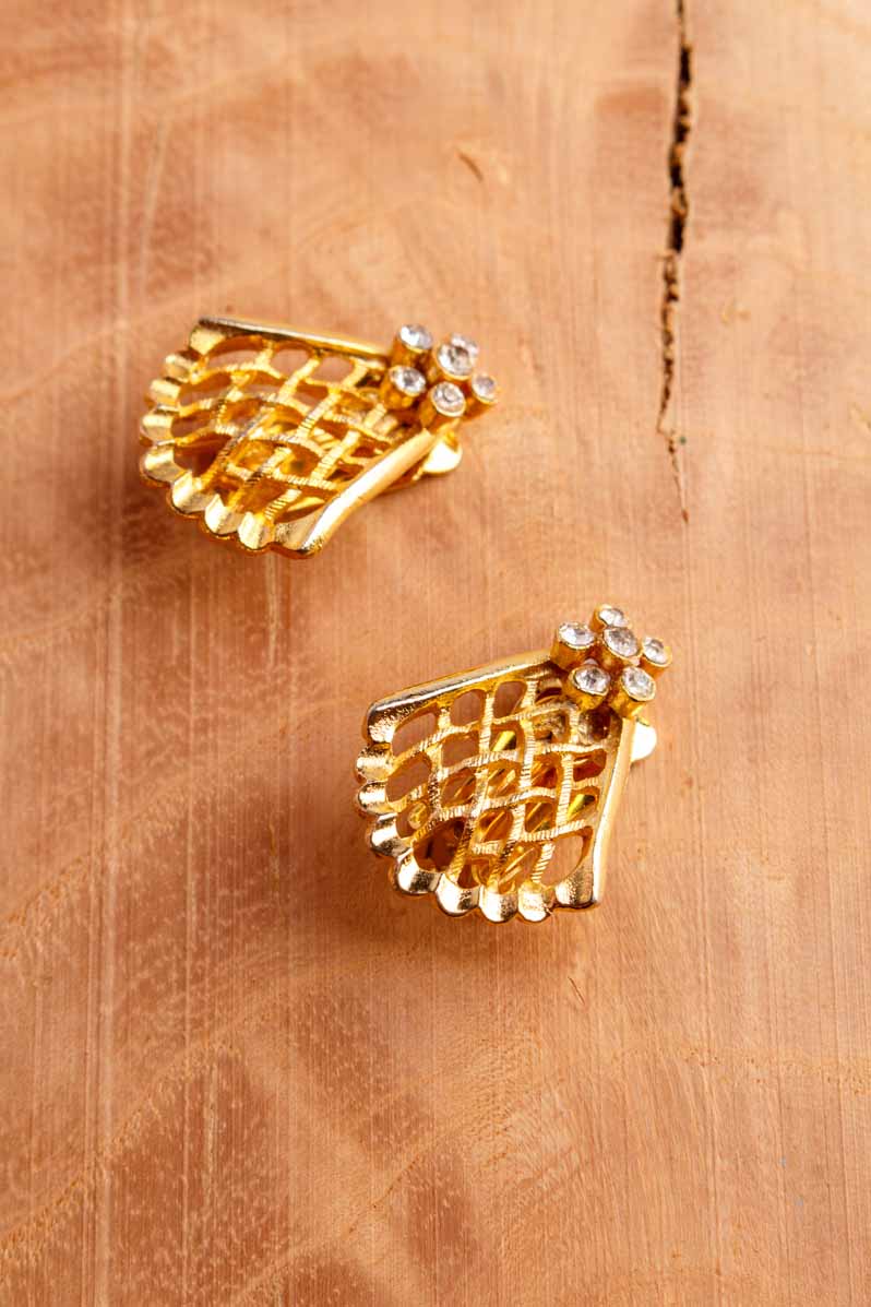 80s Ohrclips gold + Glitzer