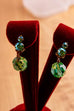 grüne 60s Ohrclips Glitzer-Strass