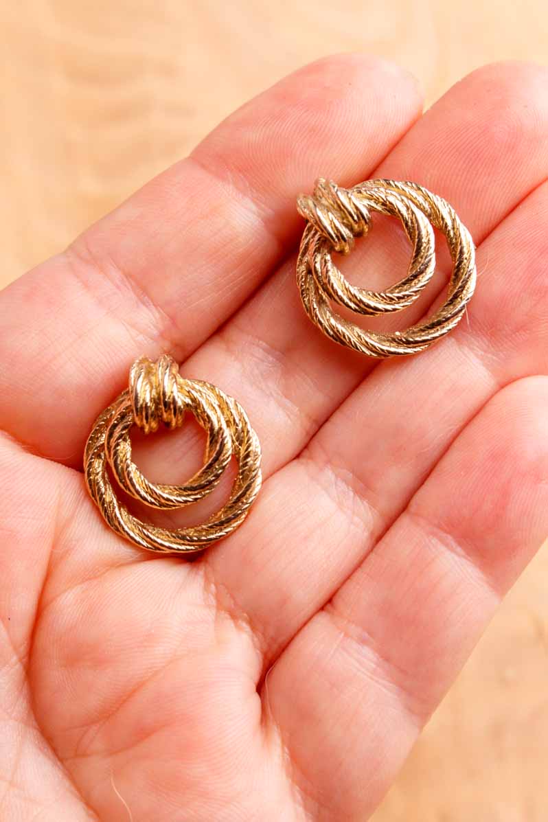 80s Ohrstecker gold rund Ringe