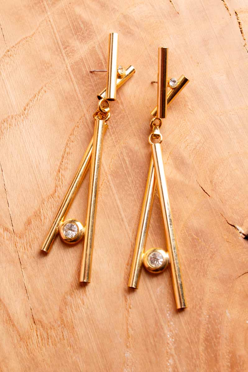 90s Ohrhänger gold Kreuz