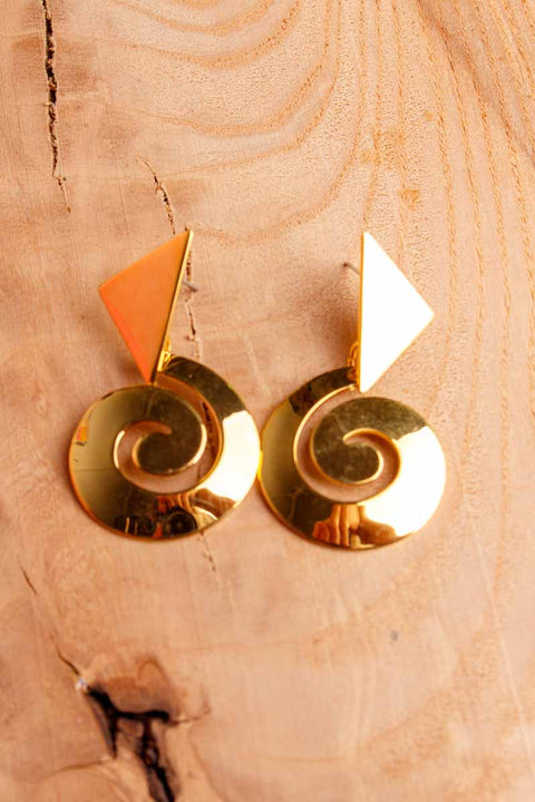Vintage 90er Ohrringe gold Wirbel