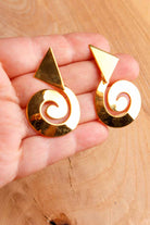 Vintage 90er Ohrringe gold Wirbel