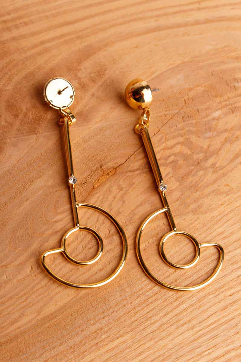 Vintage 90er Ohrstecker Kreis + Strass