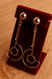 Vintage 90er Ohrstecker Kreis + Strass