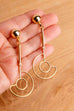 Vintage 90er Ohrstecker Kreis + Strass