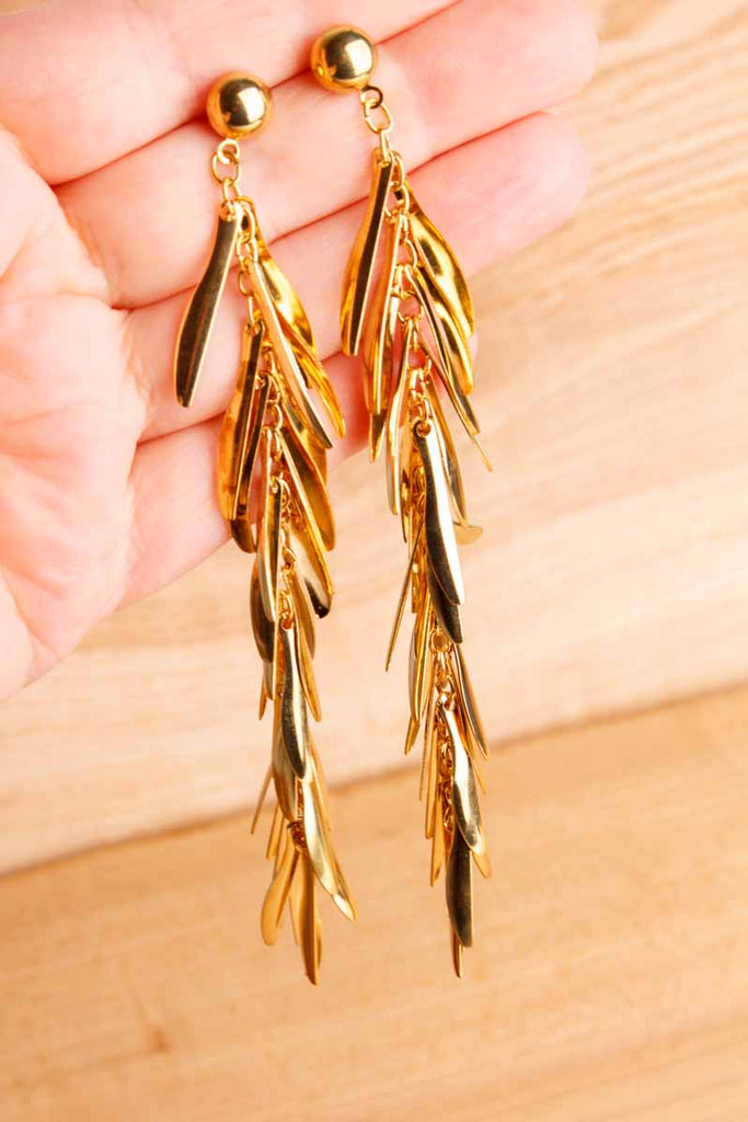 Vintage 90s Ohrstecker Fransen extralang