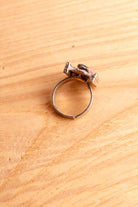 orig 70er Jahre Hippie Ring rosa Stein