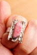 orig 70er Jahre Hippie Ring rosa Stein