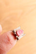 orig 70er Jahre Hippie Ring rosa Stein