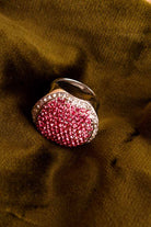 POMPÖÖS Ring pink Strass
