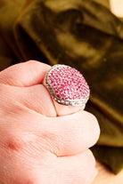 POMPÖÖS Ring pink Strass