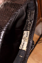 Vintage Hut Kappe schwarz+Leder
