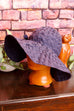 70er großer Sommerhut blau 60er 70er Accessoires blau Boho Disco Frau Hippie Hut real-boho real-rockabilly Rockabilly Special vintageberlin.de